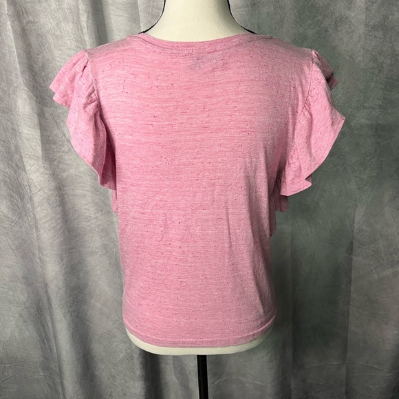 Molly Bracken Pink Ruffle Sleeve Women's Top - Large - Picture 5 of 12